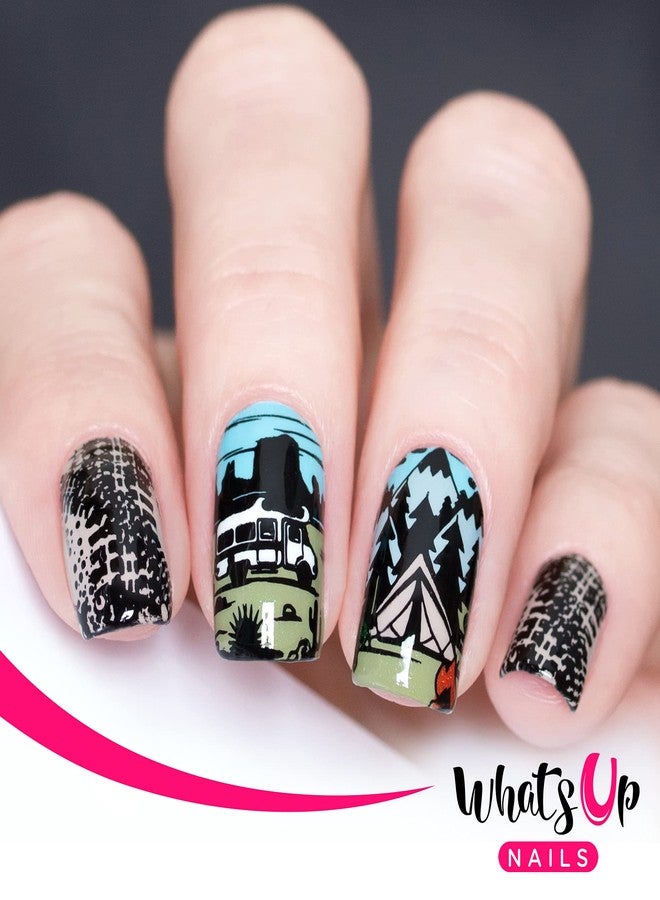Whats Up Nails - B070 Campfire Stories Stamping Plate for Nail Art Design - Image 2
