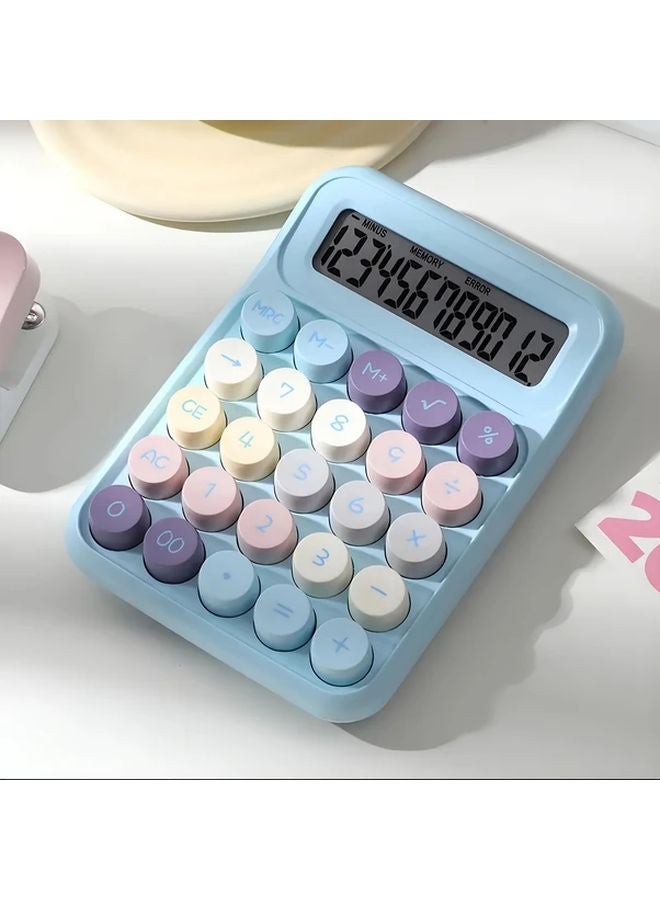آلة حاسبة مكتبية LED من كاندي بلو بـ 12 رقم مع صوت نقر استجابة، تعمل بالبطارية للمكتب - Image 1