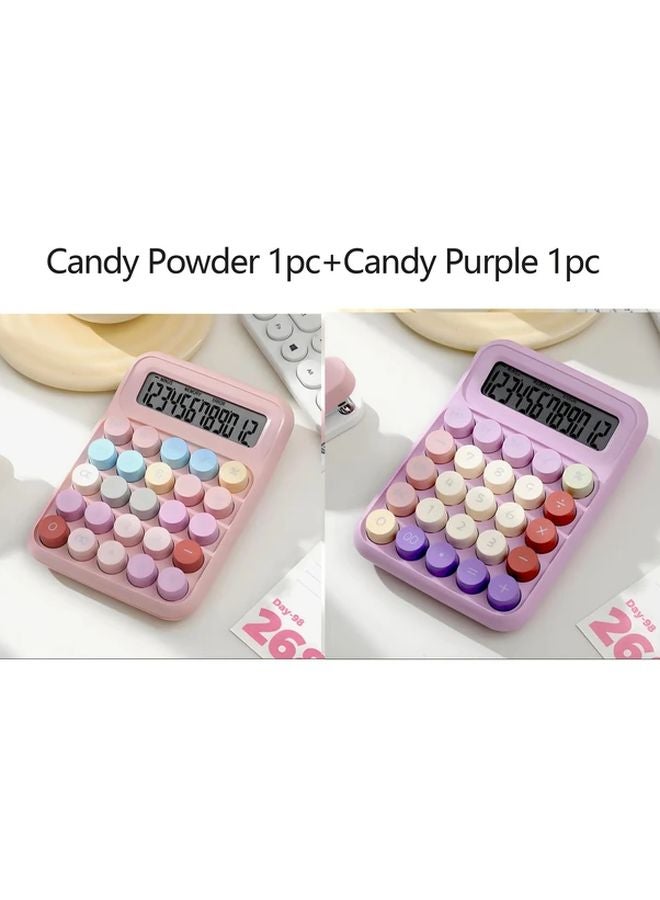 آلة حاسبة مكتبية LED من كاندي بلو بـ 12 رقم مع صوت نقر استجابة، تعمل بالبطارية للمكتب - Image 2