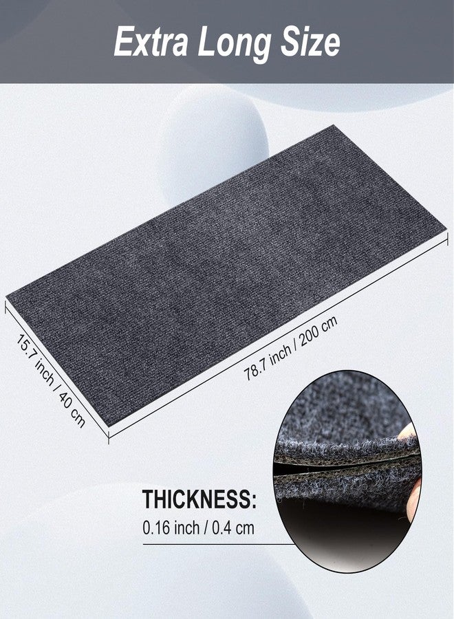 Boxalls Cat Scratch Furniture Protector 78.7"X15.7", Scratching Mat for Counch, Sofa, Wall, Tower, Self-Adhesive DIY Anti Scratch Edge Sticky Pet Pads, Trimmable Carpet Replacement - Dark Grey - Image 3