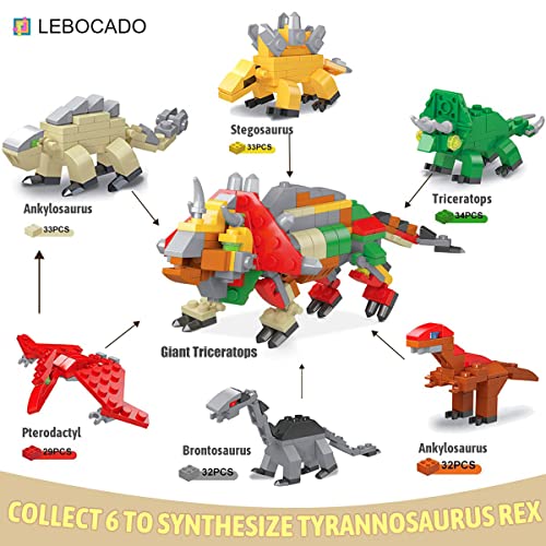LEBOCADO Mini Building Block Sets,12 Pack Dinosaur Toys Building Blocks, 6 in 1 STEM Toys Eggs Building Sets, Party Favors for Kids Goodie Bags Prizes Birthday - Image 3