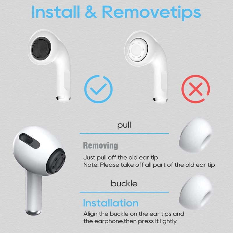 Replacement Ear Tips: 3 Pairs White Soft Silicone Ear Tips - Noise Reduction Holes Secure Comfortable Fit, Pro Ear Tips for AirPods Pro 2nd Generation, S M L Sizes for Worn Lost Ear Tip Replacement - Image 5