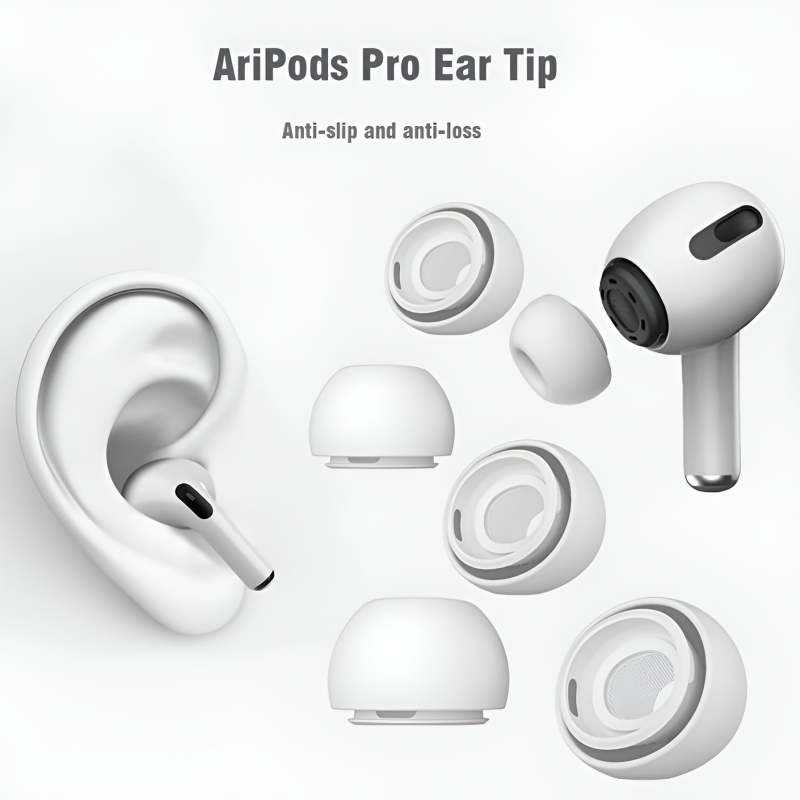 Replacement Ear Tips: 3 Pairs White Soft Silicone Ear Tips - Noise Reduction Holes Secure Comfortable Fit, Pro Ear Tips for AirPods Pro 2nd Generation, S M L Sizes for Worn Lost Ear Tip Replacement - Image 3