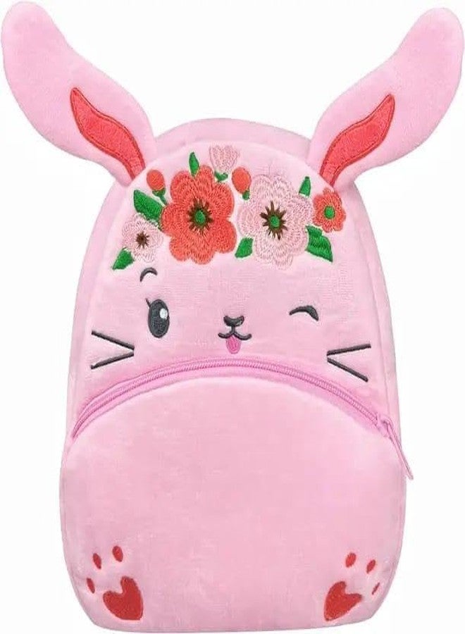 Black Hill Kids Preschool Bag for Boys and Girls, Cute Soft Plush school Animal Cartoon Mini Backpack Little kids bags for 2-5 years Baby/Boys/Girls Nursery, Preschool,Picnic (Pink Flower cat) - Image 1