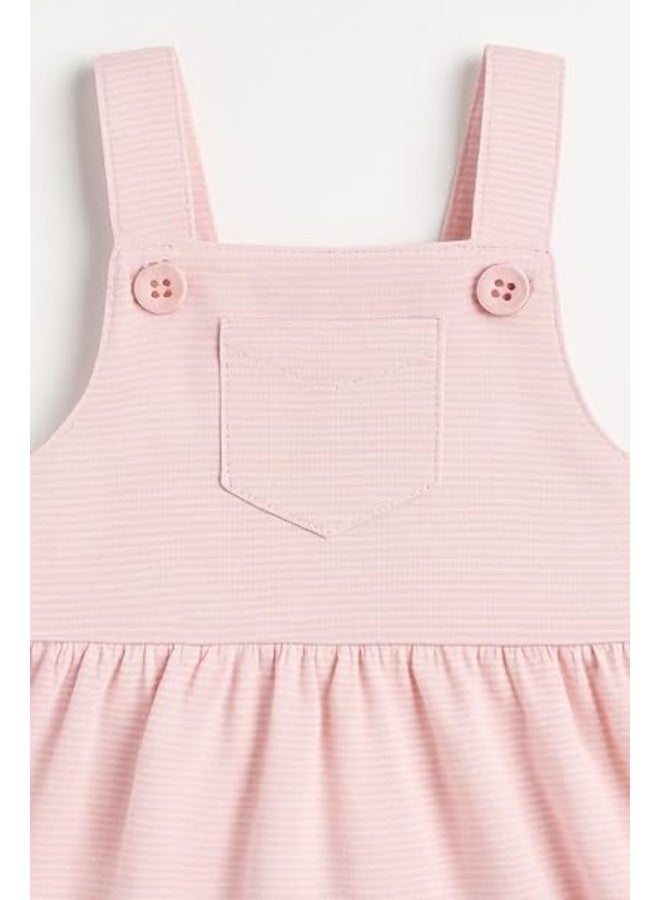 Smarties AE Toddler Girl Pink Overall Dress | Fits 18-24 Months |  Soft Textured Cotton Pinafore with Bunny Embroidery | Sleeveless Jumper, Easy Back Buttons  | UAE Summer Outfit - Image 5