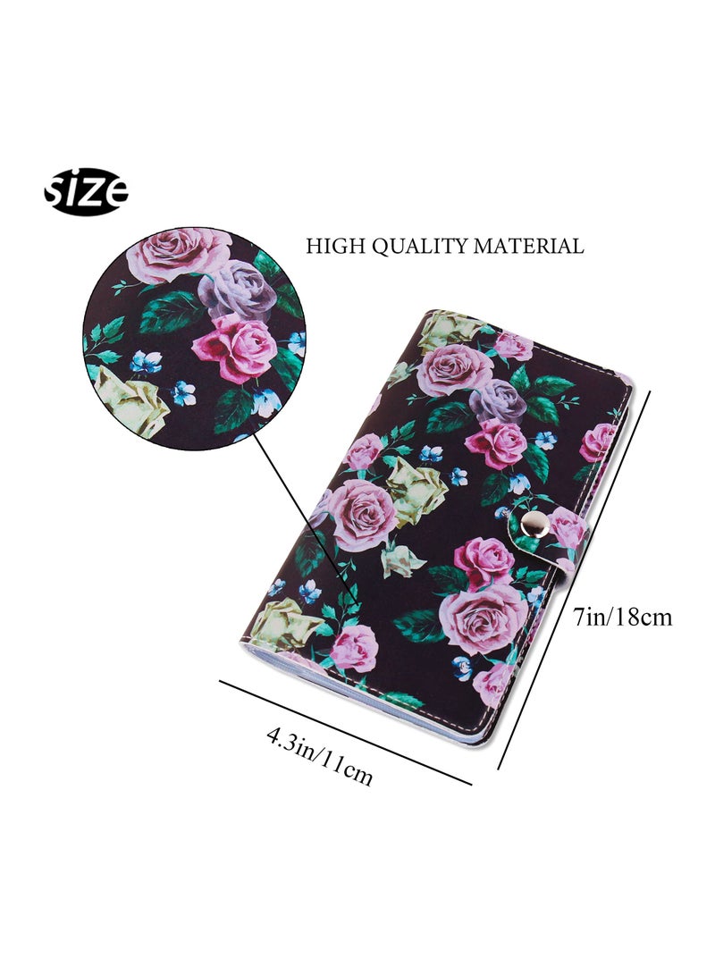 RFID Blocking Credit Card Holder and Business Card Organizer with 96 Slots, Protect Your Cards from Loss and Damage (Black Rose) - Image 4