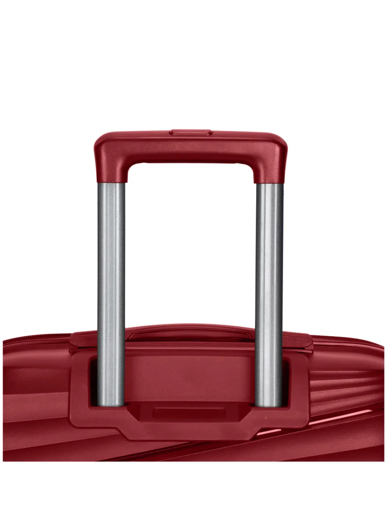 سيناتور Hard Case Carry On Luggage Trolley For Unisex Polypropylene Lightweight 4 Double Wheeled Suitcase With Built In TSA Type Lock Travel Bag KH1005 Wine Red