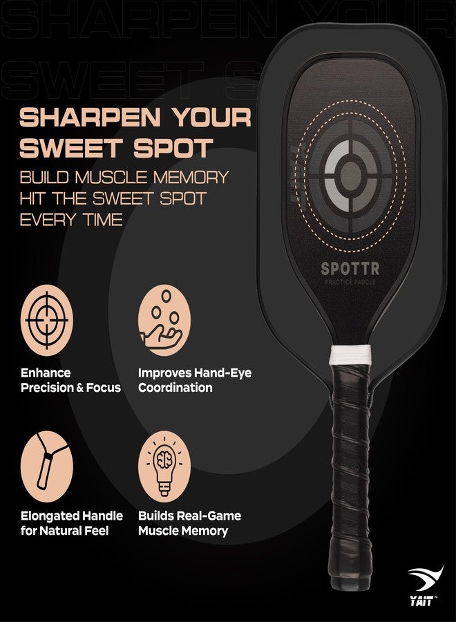 YAIT Sports Spottr Training Pickle Ball Racket| 16mm Japanese Toray T700 Carbon Fiber Pickleball Paddle | Long Handle + Small Paddle Face | Improve Sweet Spot Accuracy & Control - Image 3
