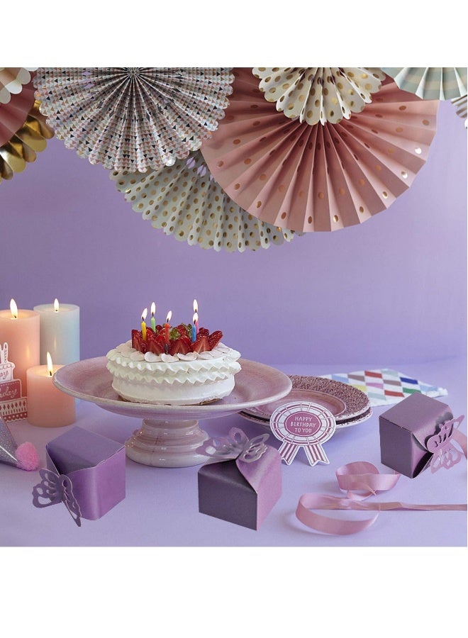 50pcs Purple Butterfly Favor Boxes Girl Baby Shower Butterfly Candy Box Decoration Party Birthday Wedding Small Gift Boxes (Purple) - Image 5