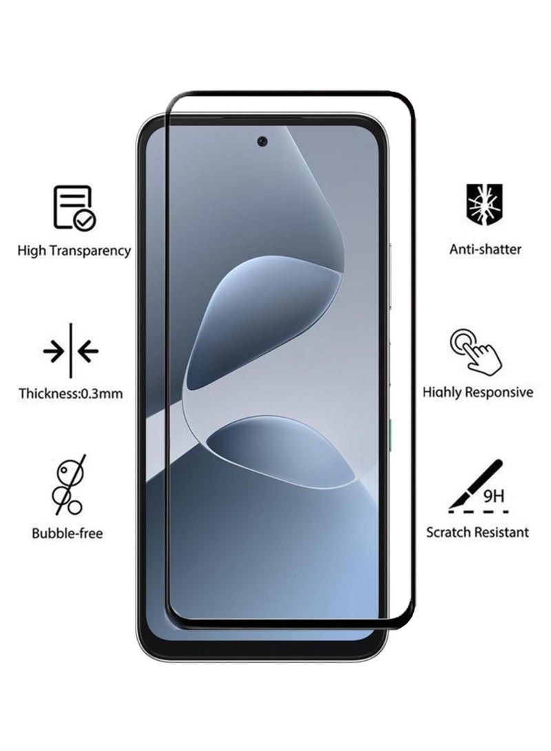 2 Pack Vivo Y19s Pro Screen Protector | Tempered Glass Compatible with Vivo Y19s Pro| Screen Protector Full HD Quality Tempered Glass Anti-Scratch Edge to Edge Coverage with Easy Installation Kit - Black - Image 2