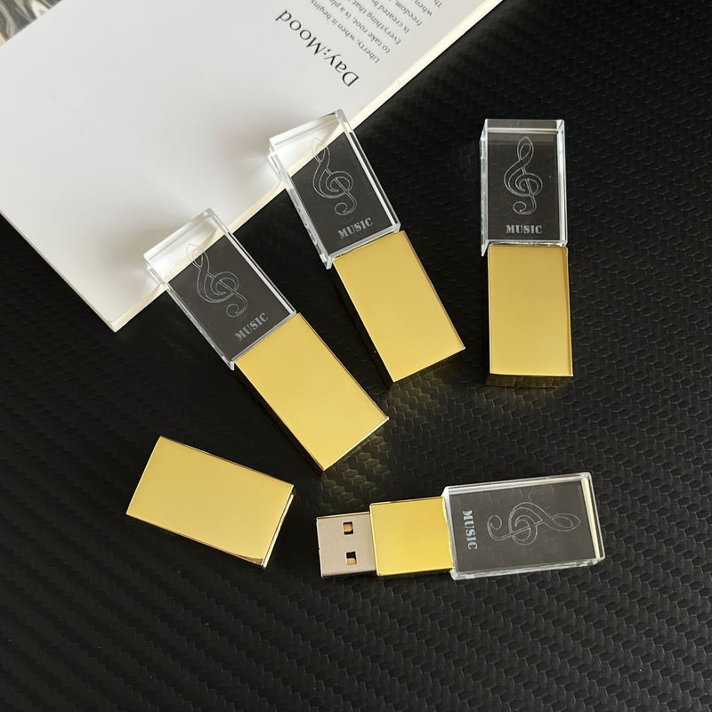 Red LED Crystal USB 2.0 Flash Drive 32GB for Car Music - Image 1