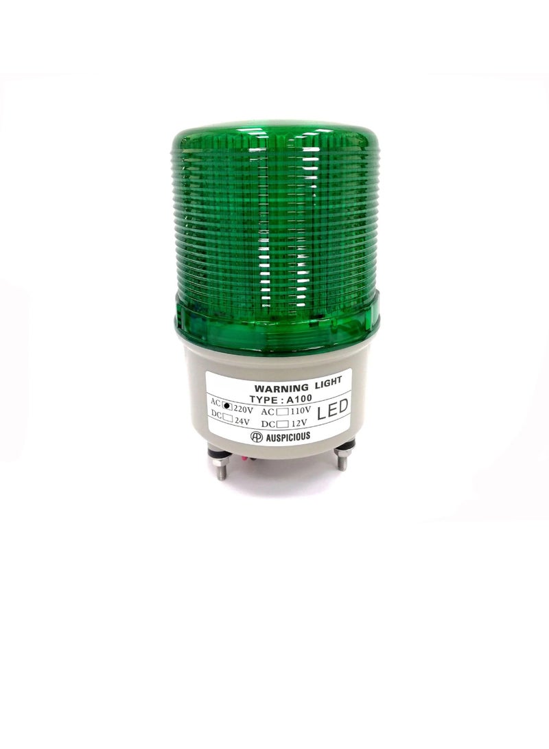 Rotating Warning Light LED Green Screw Mount Base A100R Auspicious 220 VAC  - Image 1