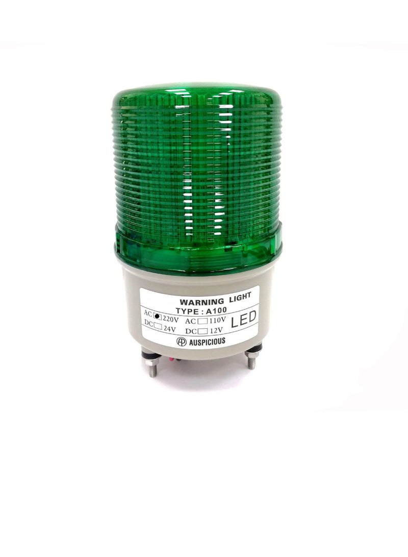 Rotating Warning Light LED Green Screw Mount Base A100R Auspicious 220 VAC  - Image 2