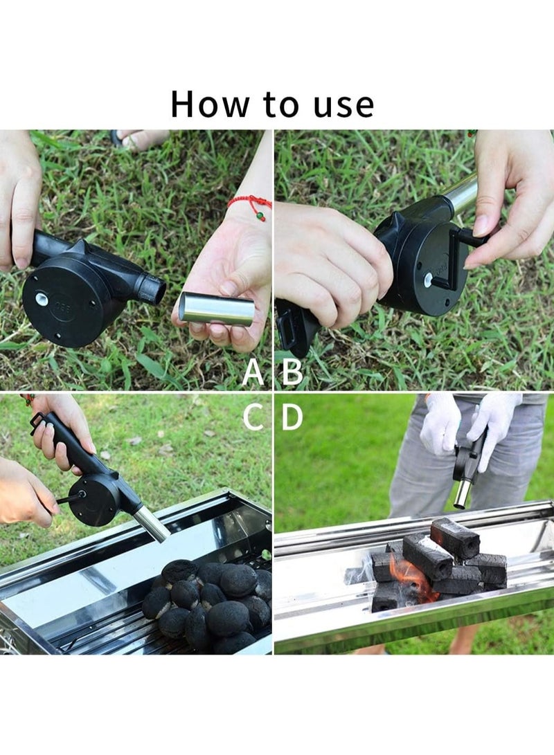 Generic Manual Fan Air Blower, Outdoor Picnic Camping Cooking Hand Crank Powered BBQ Fan Air Blower Fast Fire Starter for Charcoal Grills, Tailgating,...  - Image 3