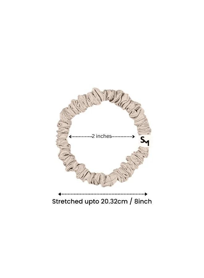 Silk Me Silk Me Pure Mulberry Silk Scrunchie - Hair Nourishment - Hypoallergenic and Anti bacterial properties - Hair Hydration - Slim - Set of 3 (Rose Gold)