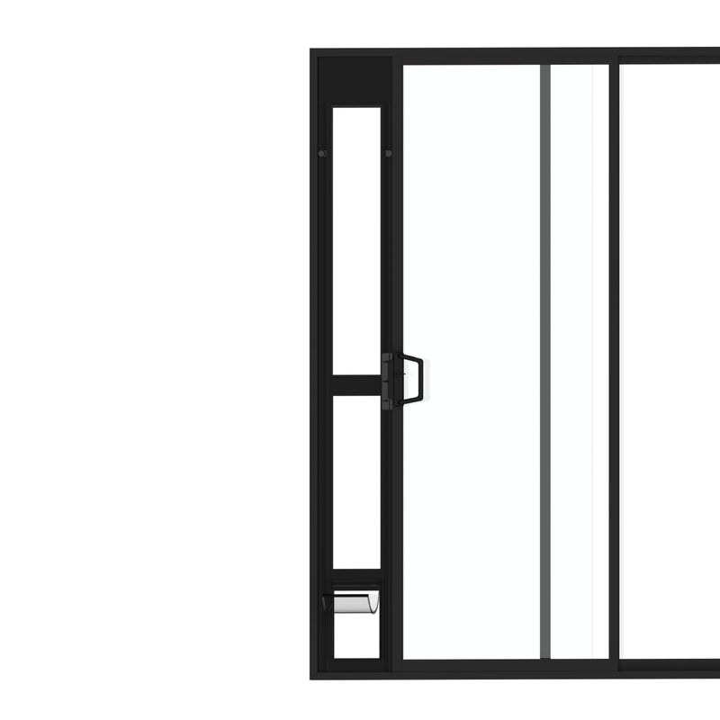 Hakuna Pets Black Glass Patio Pet Door for Sliding Glass Doors, Small | Min Height 77.2â€ â€“ 83.5â€, Damage-Free or Permanent Installation, Durable Aluminum Frame, Locking Panel Included - Image 1