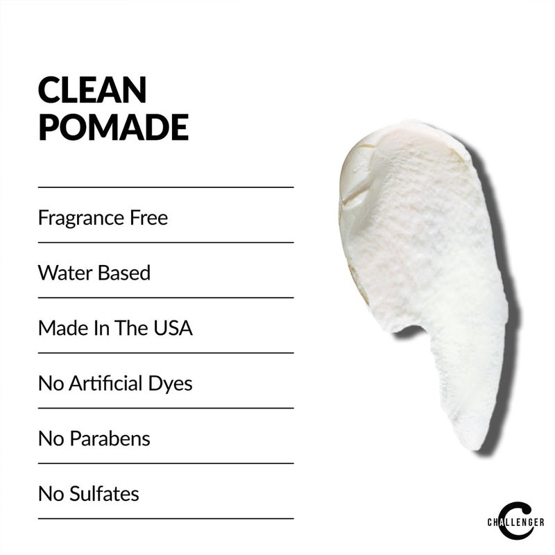 Challenger Fragrance Free Cream Pomade Combo | Non-Comedogenic Styling Product | Unscented Hair Gel | Medium Firm Hold & Clean Ingredients | For All Hair Types | 3oz and 1.5oz Jars - Image 3