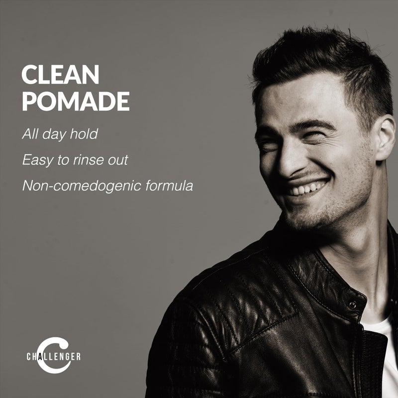 Challenger Fragrance Free Cream Pomade Combo | Non-Comedogenic Styling Product | Unscented Hair Gel | Medium Firm Hold & Clean Ingredients | For All Hair Types | 3oz and 1.5oz Jars - Image 2