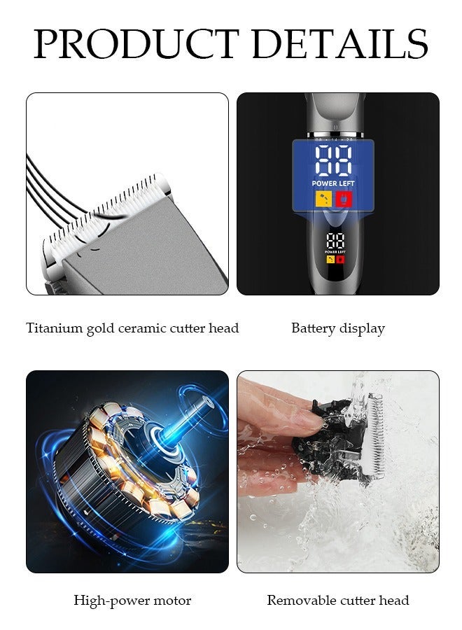 DUNISO Hair Clippers Electric with 5 Modes Hair Cutting Kit Pro Mens Clippers for Hair Cutting Quite LED Display Cordless Rechargeable Hair Trimmer Set Professional Barbers Grooming Kit - Image 3