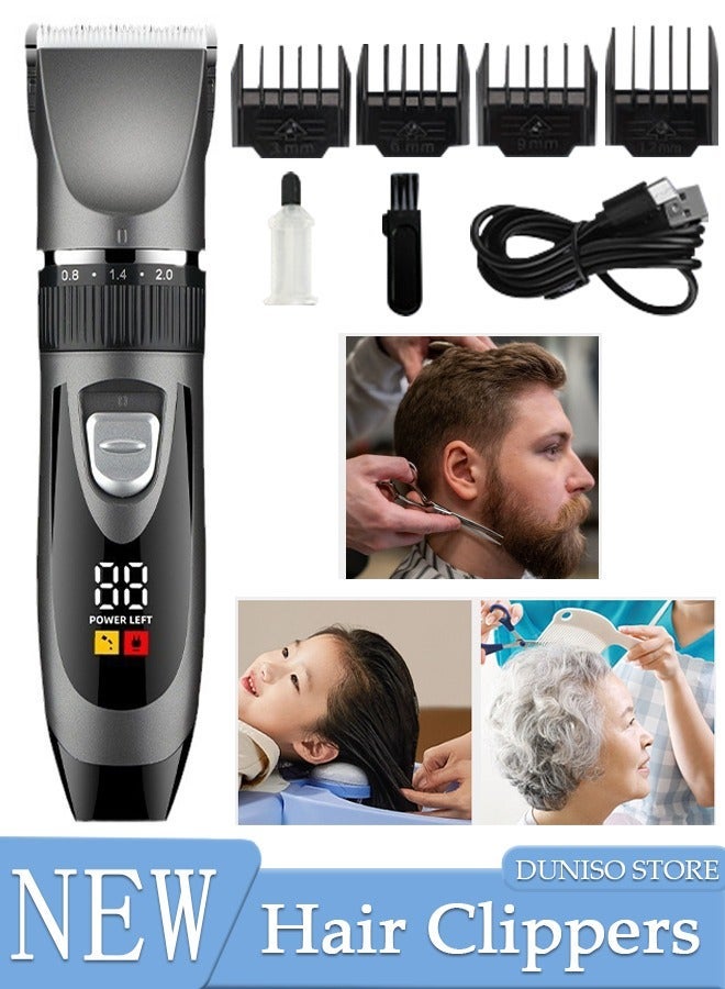 DUNISO Hair Clippers Electric with 5 Modes Hair Cutting Kit Pro Mens Clippers for Hair Cutting Quite LED Display Cordless Rechargeable Hair Trimmer Set Professional Barbers Grooming Kit - Image 1