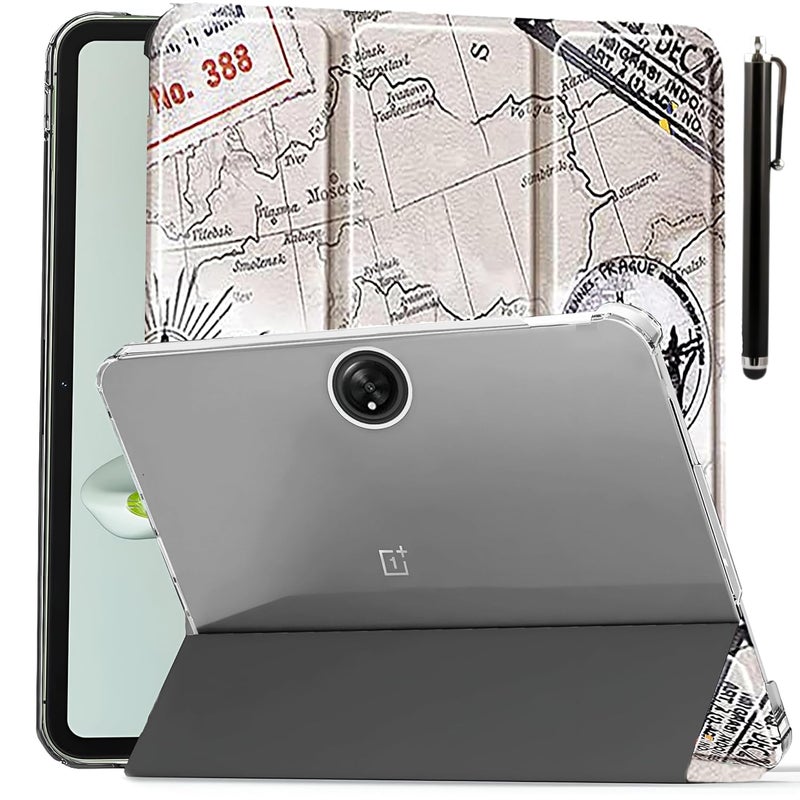 ProElite غطاء لجهاز OnePlus Pad Go بحجم 11.35 بوصة، غطاء شفاف قابل للطي لجهاز OnePlus Pad Go بحجم 11.35 بوصة 2023 مع قلم، يدعم وضع السكون التلقائي والاستيقاظ، إيفل - Image 1