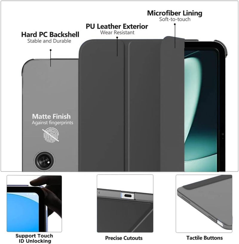 ProElite غطاء لجهاز OnePlus Pad Go بحجم 11.35 بوصة، غطاء شفاف قابل للطي لجهاز OnePlus Pad Go بحجم 11.35 بوصة 2023 مع قلم، يدعم وضع السكون التلقائي والاستيقاظ، إيفل - Image 5