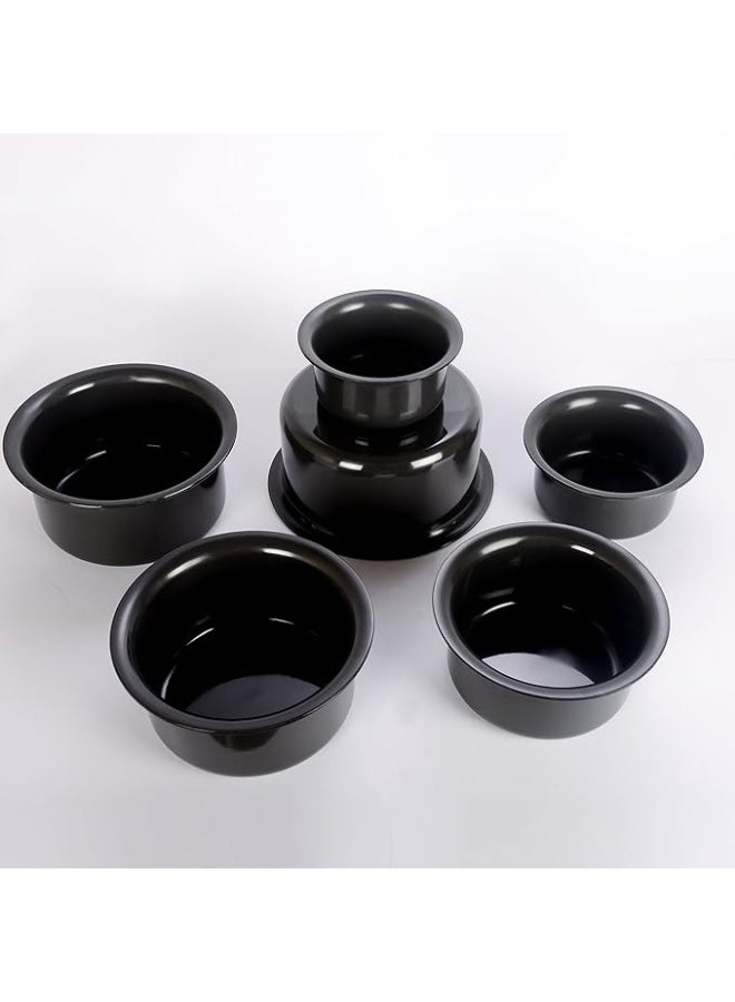 Sumeet Hard Anodised Non-Stick Aluminium Tope Set 9-14 Cookware Set (6 Piece, Black) - Image 1