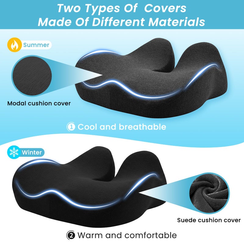 OVRST Memory Foam Seat Cushionï¼ŒErgonomic Office Chair Cushionï¼ŒCoccyx Cushion for Tailbone Pain Relief Butt Pillow for Long Sittingï¼ŒSuitable for Gaming Chair Car Seat Wheelchair - Image 2