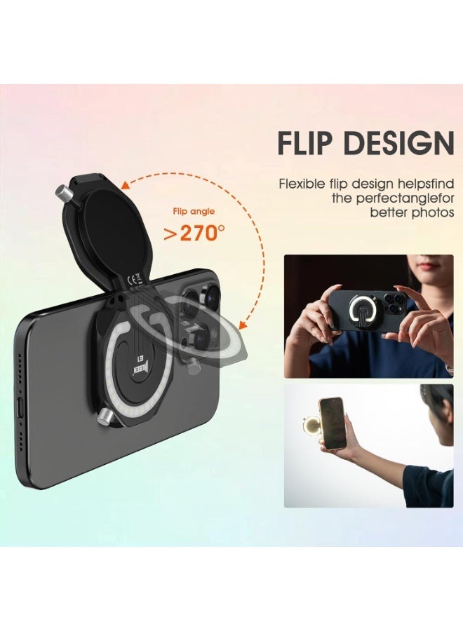 WUBEN E1 Rechargeable EDC Flashlight 300 Lumens LED Selfie Light Compact Pocket Phone Light, Convenient USB C Charging, Portable Magnetic for Night Working Video Live Streaming Call Picture (Black) - Image 3