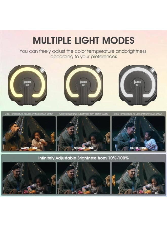 WUBEN E1 Rechargeable EDC Flashlight 300 Lumens LED Selfie Light Compact Pocket Phone Light, Convenient USB C Charging, Portable Magnetic for Night Working Video Live Streaming Call Picture (Black) - Image 5