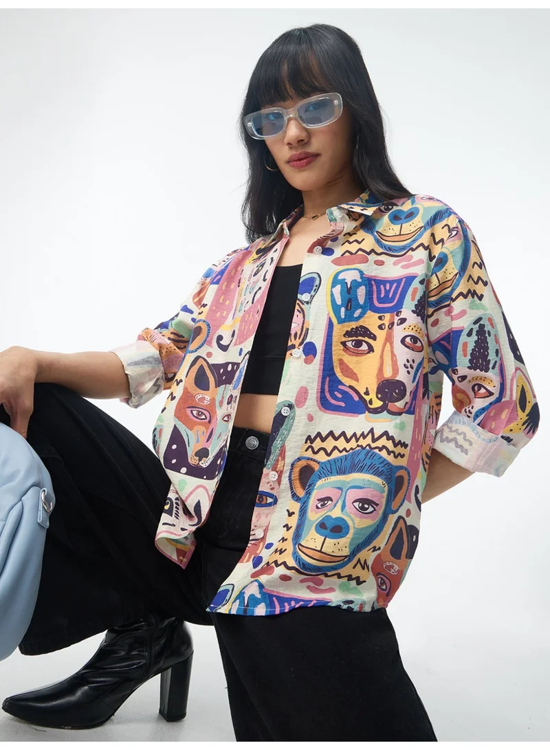 The Souled Store  Buckle Shirt: Funky Animals  | Best Price UAE