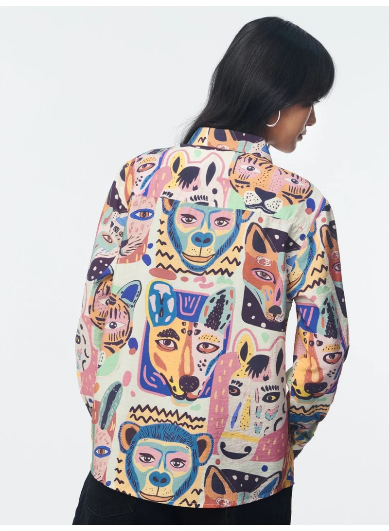 The Souled Store  Buckle Shirt: Funky Animals  | Best Price UAE