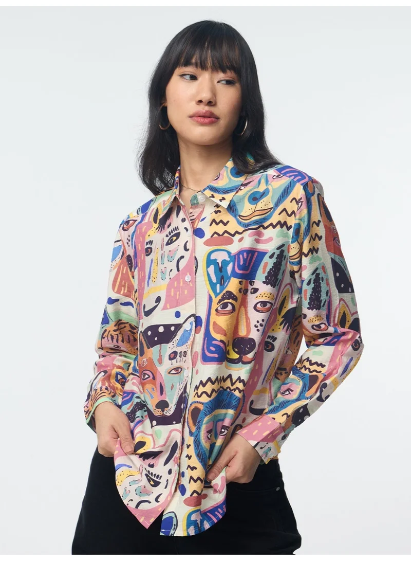 The Souled Store  Buckle Shirt: Funky Animals  | Best Price UAE