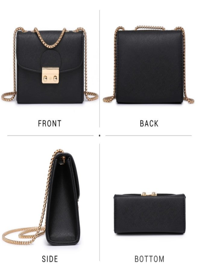 داسين حقيبة كروس صغيرة نسائية من داسين، حقيبة سهرة أنيقة، حقيبة يد أنيقة لحفلات الزفاف/الحفلات/المناسبات، مزودة بحزام سلسلة مزدوج - Image 4