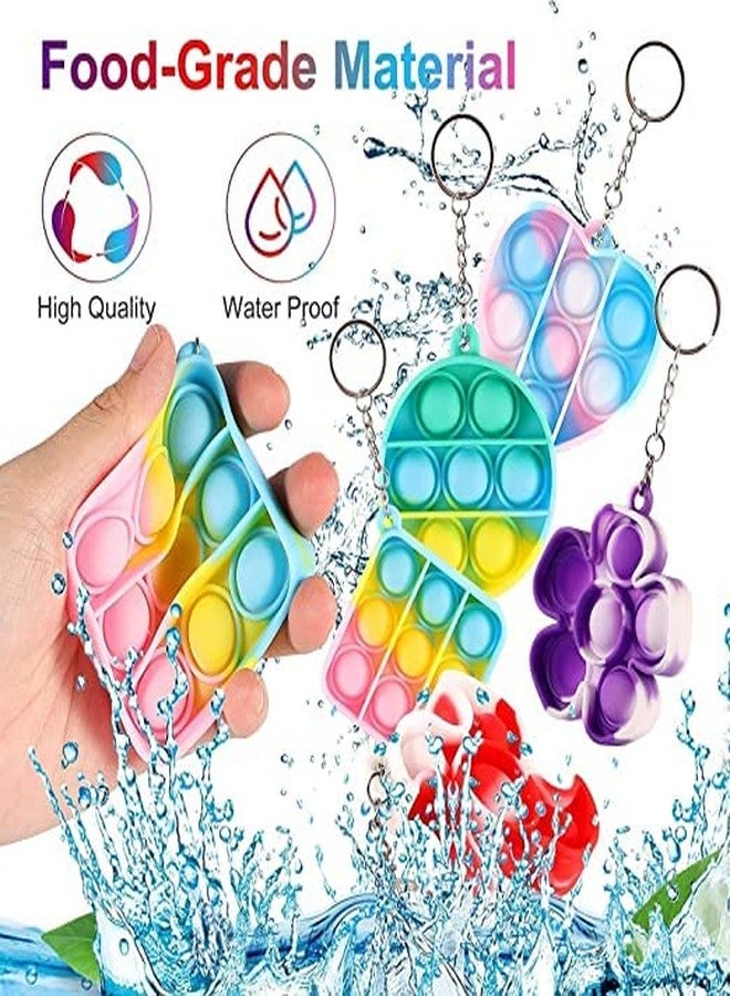 VEDZMe - Pop It Pop Its Rainbow Pop Fidget Toys Poppet Push Pop Bubble Fidget Popping Sensory Toy for Kids and Adults, Fidget Popper Stress Relief Fidget - Pop It Up Chain Girls Poppit Gifts Pack of 20 - Image 5