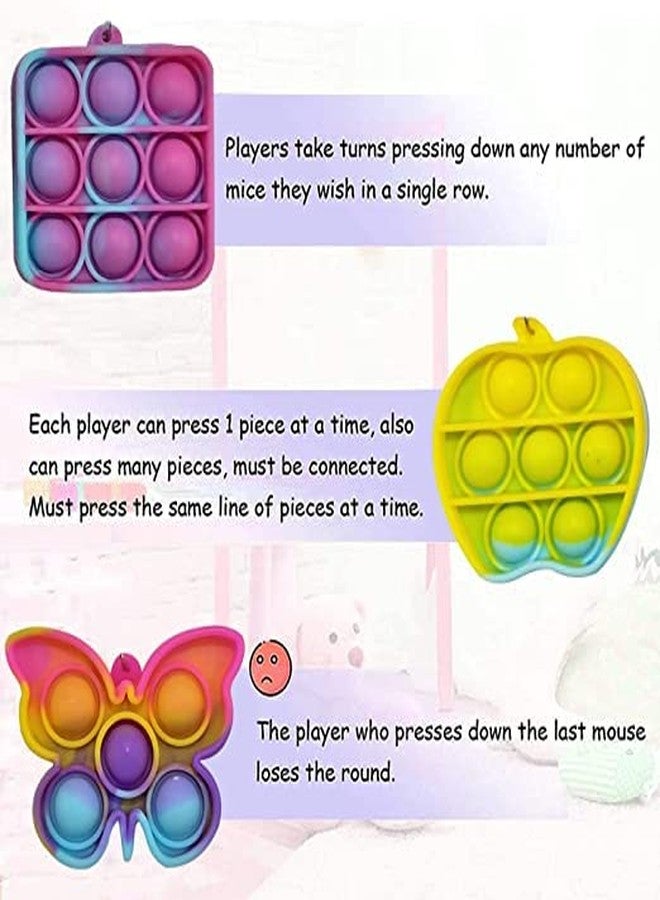 VEDZMe - Pop It Pop Its Rainbow Pop Fidget Toys Poppet Push Pop Bubble Fidget Popping Sensory Toy for Kids and Adults, Fidget Popper Stress Relief Fidget - Pop It Up Chain Girls Poppit Gifts Pack of 20 - Image 4
