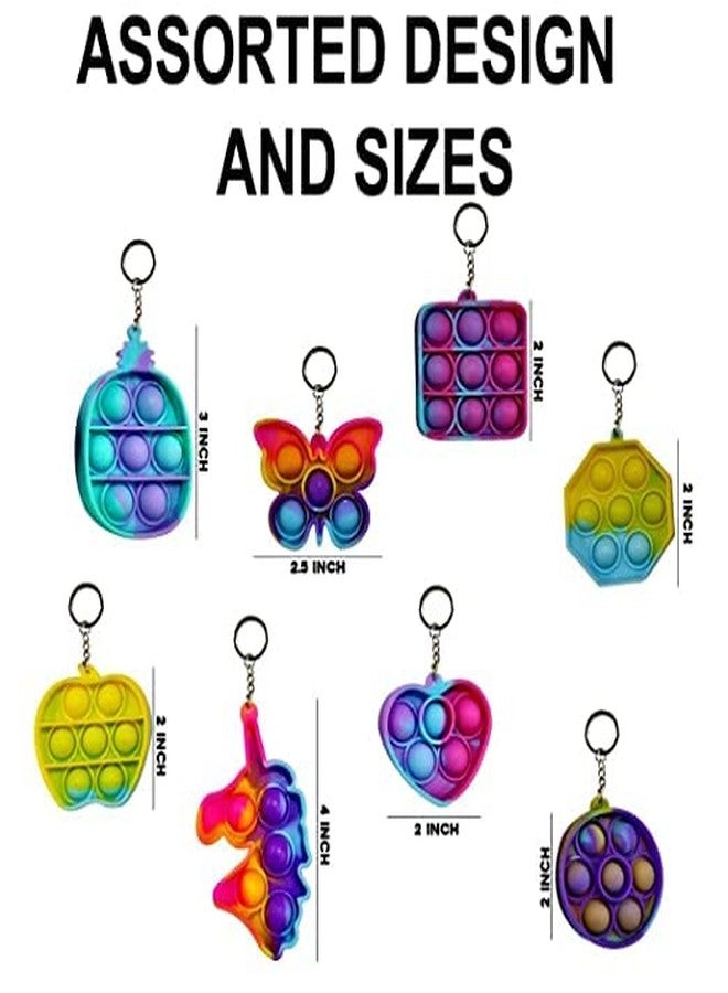 VEDZMe - Pop It Pop Its Rainbow Pop Fidget Toys Poppet Push Pop Bubble Fidget Popping Sensory Toy for Kids and Adults, Fidget Popper Stress Relief Fidget - Pop It Up Chain Girls Poppit Gifts Pack of 20 - Image 3