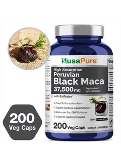 NusaPure Black Maca Root 37,500mg per Caps 200 Veggie Capsules (Vegan, Non-GMO, Vegan)  - Image 4