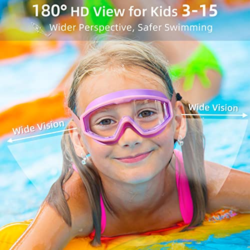 Freela Swim Goggles Swimming Goggles for Kids 6-14 4-7 8-12 3-6 2-4 3-5 3-10 4-8 Age 3 4 5 Year Old Toddler Pool Water Clear Beach Goggles Boys Girls Youth Childrens Child Anti Fog - Image 2