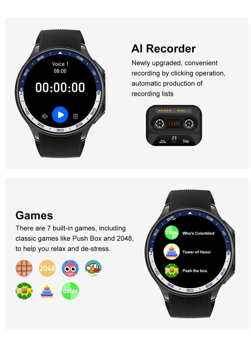 Arabic DT NO.1 DT Watch X smartwatch, 1.43" AMOLED Screen, BT Call Photo Album Music Video playback record Compass, DT watch smartwatch(Black) - Image 5