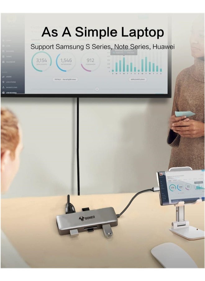 جونيو - 8 في 1 USB C HUB محول Multiport Adapter USB C Docking Station مع 4K HDMI Port 3 منافذ USB SD/TF READER USB C DONGLE لـ Dell/MacBook Pro/MacBook Air/HP XPS/Lenovo أجهزة الكمبيوتر المحمولة - Image 1