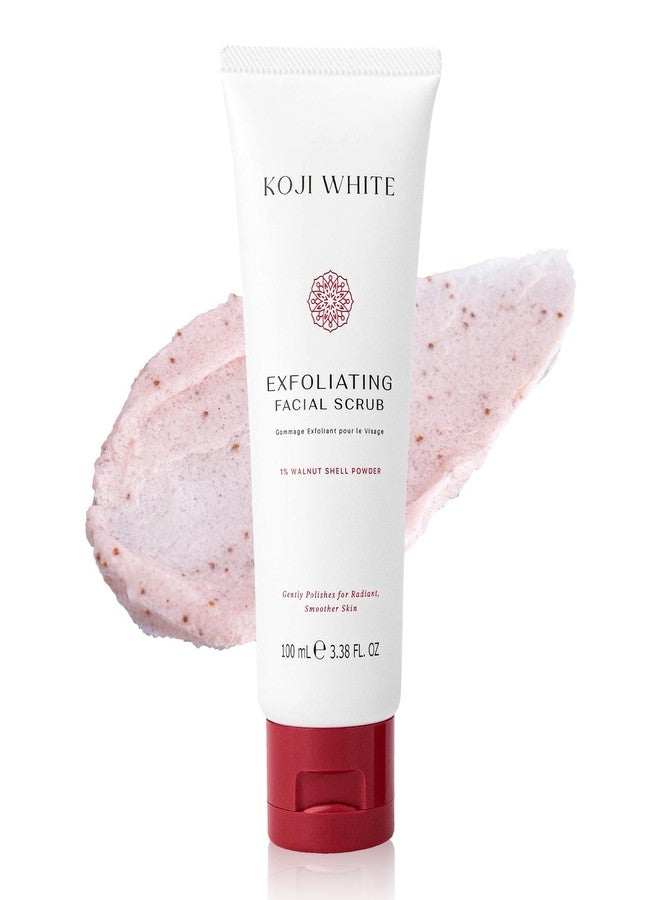Koji White Exfoliating Facial Scrub, Gentle Face Wash with 1% Walnut Shell Powder, AHA, Kojic Acid Dipalmitate & Hyaluronic Acid | Hydrating, Unscented, Vegan, 100 ml (3.38 fl oz) - Image 1