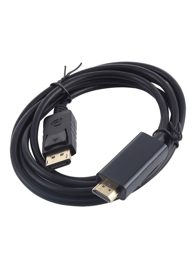كابل محول رقمي من منفذ DisplayPort إلى HDMI أسود - Image 1