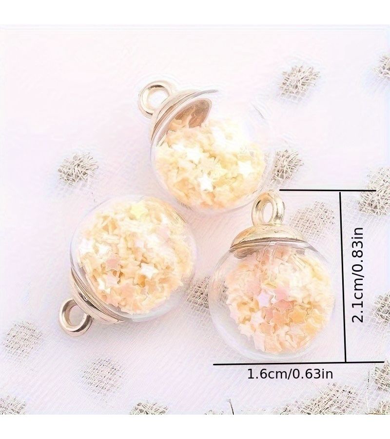 20 Pieces Multicolor Transparent Starry Glass Beads With Glittering Sequins And Sparkling Stars For DIY Phone Charms Jewelry Bag Accessories And Christmas Displays Create A Dreamy Gift - Image 4