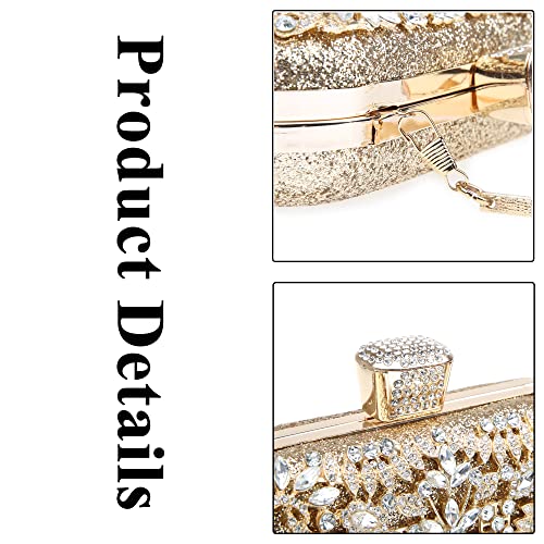 DA BODAN Womens Sparkly Rhinestone Crystal Clutch Bag Glitter Sequin Bridal Purse Evening Handbag for Wedding Party Prom - Image 4