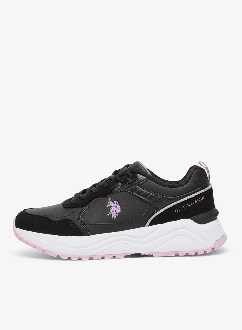 U.S. Polo Assn.  Women's Black Low Top Casual Sneakers with Iconic Branding for a Stylish Look Shoes for Women | Best Price UAE