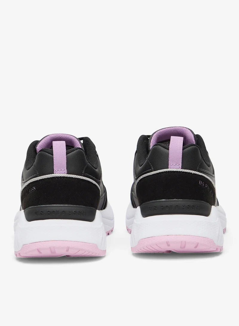 U.S. Polo Assn.  Women's Black Low Top Casual Sneakers with Iconic Branding for a Stylish Look Shoes for Women | Best Price UAE