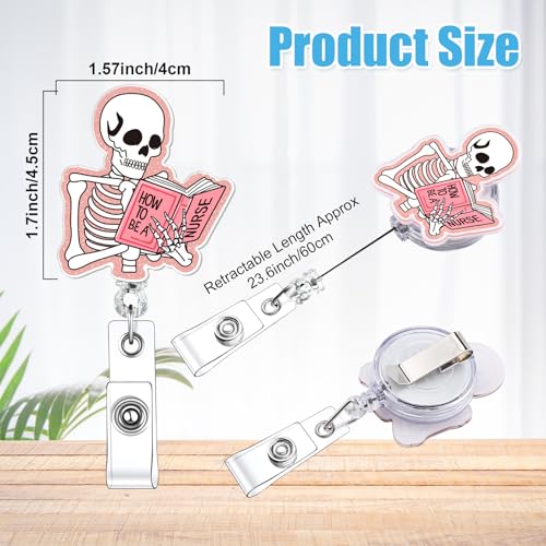 Feifeiya 24 Pcs Funny Badge Reel Nurse Cute Retractable Name ID Clip Badge Holder for Doctor Student Medical Assistant Coworker Work Accessories Bulk GiftsNuse Style - Image 3