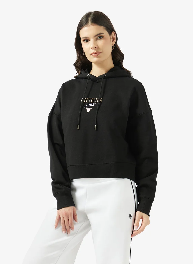 Guess  Drop Shoulder Baker Cropped Sweatshirt for Women | Best Price UAE