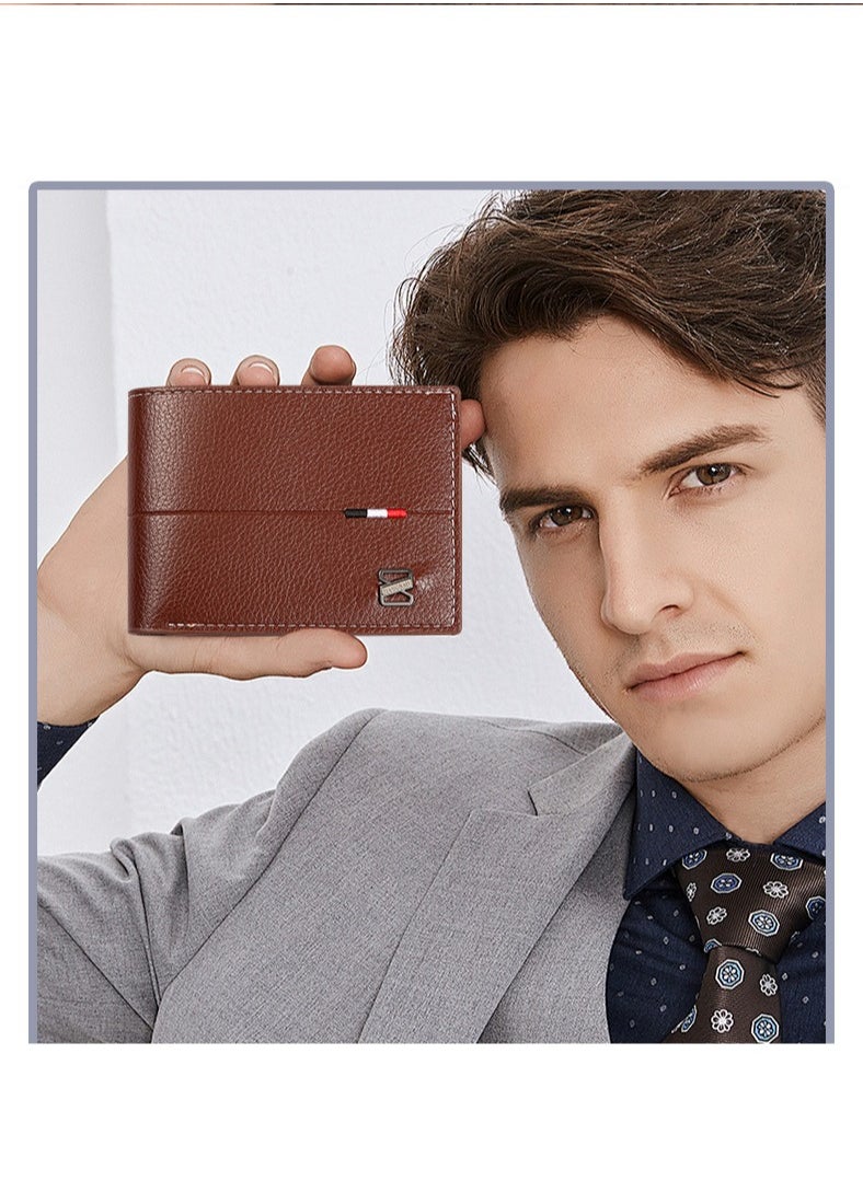Generic - Wallet for Men- Leather Wallet (Brown) - Image 1
